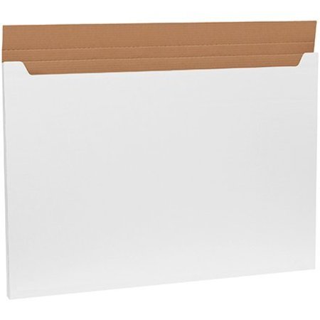 BOX PACKAGING Corrugated Jumbo Fold-Over Mailers, 38"L x 26"W x 1"H, White M38261